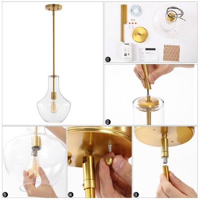 Watts 10.5" Clear Glass and Bronze LED Pendant Light