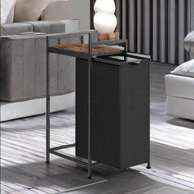 Stylish Laundry Hamper - Pull-Out Bag, Removable Shelf, Metal Frame, 12.7 Gallons (47 L), 16.5 x 11 x 29.5 Inches