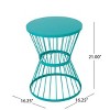 Round Metal Outdoor End Table, Modern Patio Side Table for Small Spaces on Balcony, Deck, or Porch – The Pop Home - 3 of 4