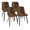 NicBex 31.5" Round Dining Table Set for 4 Modern Dining Table with Metal Base with 4 Suede Chairs - 4 of 4