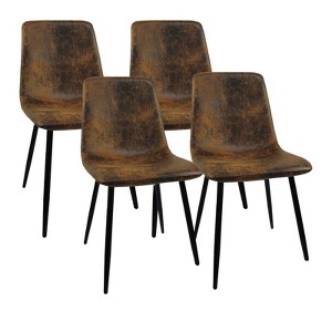 NicBex Dining Chair Set of 4 Modern Linen Fabric Living Room Upholstered Accent Chair with Metal Legs - 1 of 4