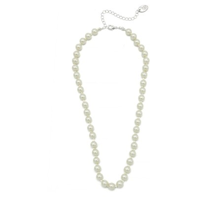 8mm Imitation Pearl Necklace 17.5" with Extender
