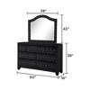 Sophia Modern Style Crystal Tufted Upholstery Mirror (INCLUDES MIRROR ONLY) made with Wood in Black same as G150108574 (NJ inventory) - 3 of 4