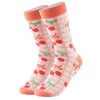 Women's Pink Color Cherry And Bow Novelty Face Novelty Socks - 2 of 3