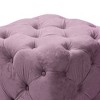 Sapphtopaz 18" Modern Velvet Ottoman Upholstered Foot Stool Small Vanity Stool with Tapered Legs Shoe Bench for Living Room, Bedroom, Entryway - 4 of 4