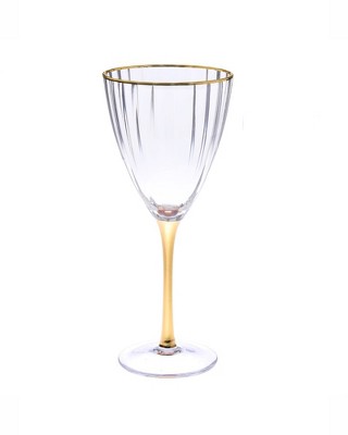 Purple Tall wine glasses with gold rim Set of 6 - #77 – Trendsettings