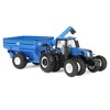 ERTL 1/64 New Holland T8.385 Tractor with Blue J&M Grain Cart 61032 - 2 of 4