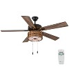 52" 5-Blade LED Mid-Century Wood Lighted Ceiling Fan Brown - River of Goods: Reversible Motor, 3-Speed, UL Listed - 4 of 4