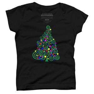 Girl's Design By Humans Doodle Christmas Tree By DesignsbyDarrin T-Shirt - 1 of 3