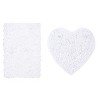 Bell Flower Collection Tufted Bath Rugs, Extra Soft and Absorbent, Non-Slip Bath Mats, Machine Washable Bathroom Mats, 2 Piece Set with Heart, White - 2 of 4