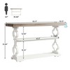 Resenkos Entryway Table, Console Sofa Table,Farmhouse Console Table, 55" Entryway Sofa Table with Storage Shelves Brown - 2 of 4