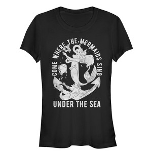 Juniors Womens The Little Mermaid Ariel Under the Sea T-Shirt - 1 of 3