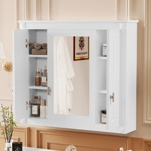 Lyngins Wall Bathroom Storage Cabinet with Mirror,Modern Bathroom Medicine Cabinet with 4 Shelves,Bathroom Wall Cabinet for Bathroom - 1 of 4