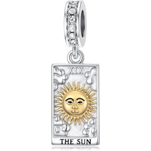 Sterling Silver Charm Set: Moon, Sunflower, Butterfly & Cat Dangle Pendants for Jewelry - 1 of 4