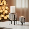 Polyresin Candle Holders with Metal Stands Geometric Design – 5" & 7" by Melrose - 3 of 3