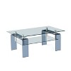 CAVINAS Tempered Glass Coffee Table, Modern Glass Coffee Table for Living Room, 2-Tier Storage Center Coffee Table with Smoke Legs - 4 of 4