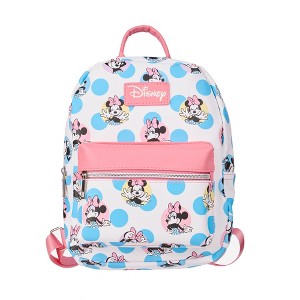 Disney’s Minnie Mouse Pink and Blue Polka Dots 11.5” Mini Backpack - 1 of 4