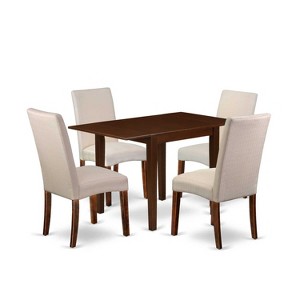 HomeStock 5-Pc Mahogany Finish Solid Wood Top - Dining Room Set - Seats 4 - 1 of 4