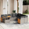 vidaXL 10 Piece Patio Sofa Set with Cushions - Gray - 2 of 4