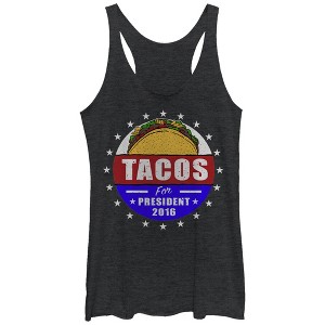 Women's Lost Gods Election Tacos for President 2016 Racerback Tank Top - 1 of 3