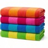 Soft Oversized Beach Towels, 29x58 Velour Striped, Absorbent and Quick - Drying, 100 Cotton Thick 4 Pack - 2 of 4
