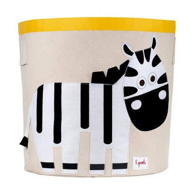 3 Sprouts UBNZEB Canvas Storage Bin Laundry and Toy Basket for Baby and Kids, Zebra