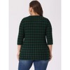 Agnes Orinda Women's Plus Size Comfy Knit 3/4 Sleeve V Neck Stripe Boho Casual Blouse - 4 of 4