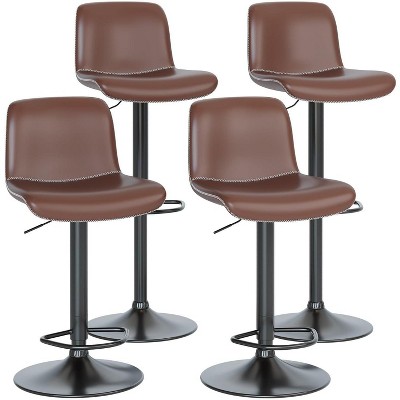 Bar Stools Set of 2/4 Adjustable Upholstered Swivel Bar Stools, Counter Height Bar Chairs with Back and Footrest for Bar, Kitchen Island