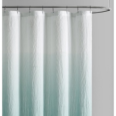 Aqua Crushed Ombre Polyester Fabric Shower Curtain 72" x 72"