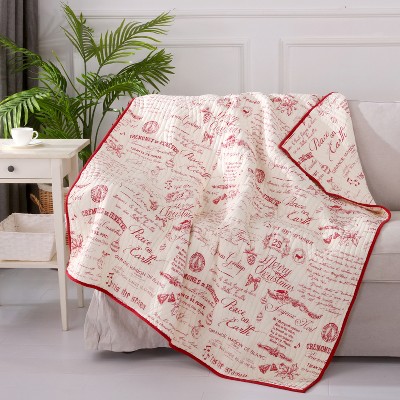 Noelle Holiday Quilted Throw Red - Levtex Home