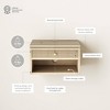 Nathan James Jackson Floating Side Table Rattan and Wood Light Oak: Bedside Shelf, Laminate Surface - 4 of 4