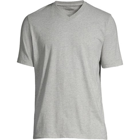 Lands' End Men's Super-t Short Sleeve V-neck T-shirt - 2x Large - Gray ...