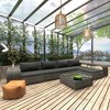 vidaXL Patio Sofa Grey rattan + dark grey cushions - 2 of 4