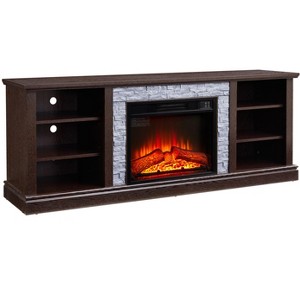 NicBex TV Stands for 75 inch TV,Modern Entertainment Center with Fireplace and Cabinets ,TV Console for Living Room, Bedroom, Home,Cherry - 1 of 4