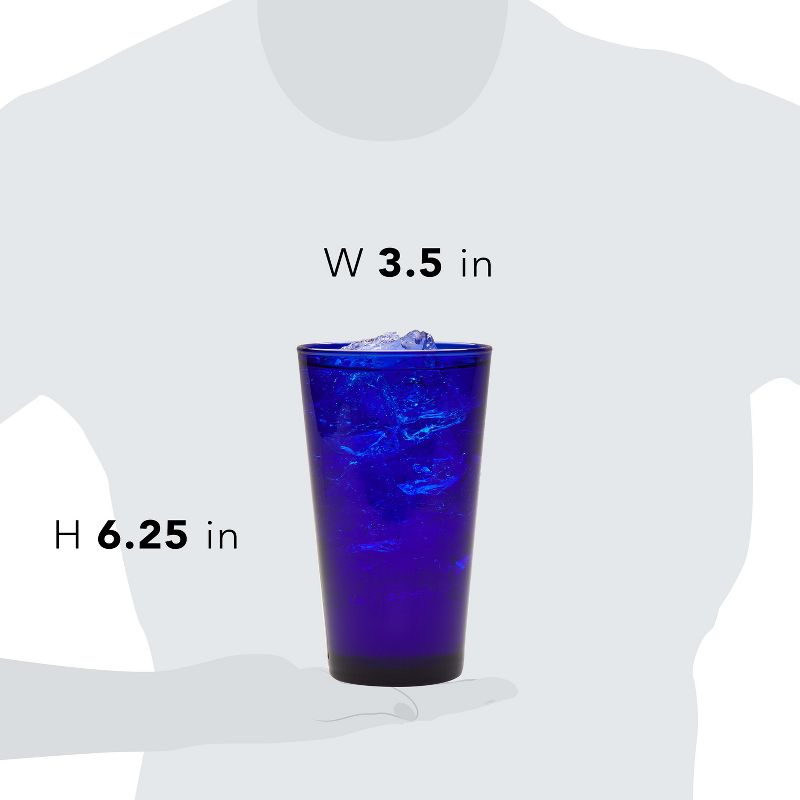 Libbey Cobalt Flare Tumbler Glasses, 17.25-ounce, Set of 8, 3 of 5
