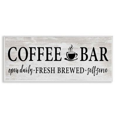 Stupell Industries Coffee Bar Cafe Rustic Sign, 24" x 10"