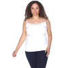 Women's Plus Size Lace Trim Tank Top - One Size Fits Most Plus - White Mark - 2 of 3