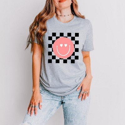 Simply Sage Market Women's Valentines Pink Smiley Short Sleeve Graphic Tee