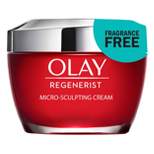 Olay Regenerist Micro-Sculpting Cream Face Moisturizer, Fragrance-Free - 1.7oz