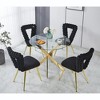 PAGED  Set of 2  Modern Iron Frame Dining Chairs with Plush Cushions & Hairpin Legs,Armless Chairs for Kitchen,Living Room - 2 of 4
