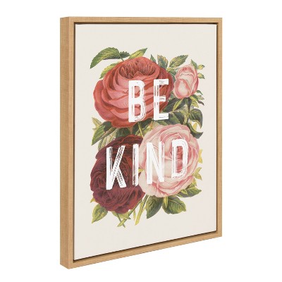 Be Kind Floral Sports Print on Canvas with Polystyrene Frame