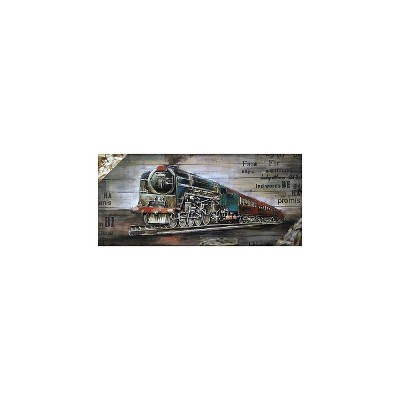Yosemite Home Decor Horizontal Machinery Mixed Media in Brown and Black