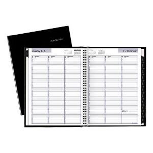 DayMinder Hardcover Weekly Vertical-Column Format Appointment Book, 11 x 8, Black Cover, 12-Month (Jan to Dec): 2025 - 1 of 4