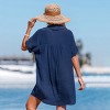 Women's Breezy Navy Blue Beach Cover Up Dress -Cupshe - 3 of 4