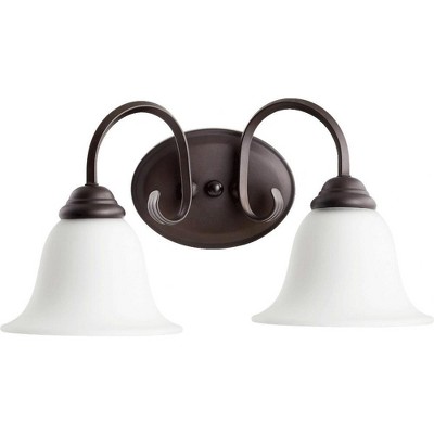 Quorum Lighting Spencer Glass 2-Light Oiled Bronze Wall Sconce