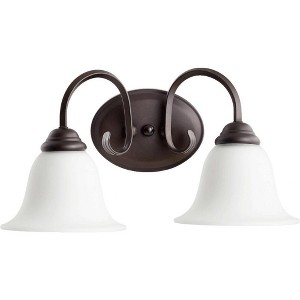Quorum Lighting Spencer Glass 2-Light Oiled Bronze Wall Sconce - 1 of 1