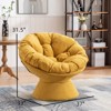 FONTOI Oversized Swivel Accent Chair, Swivel Barrel Chair, Upholstered Wingback Chair for Bedroom Living Room, Yellow, 33"*31.5"*37" - 3 of 4