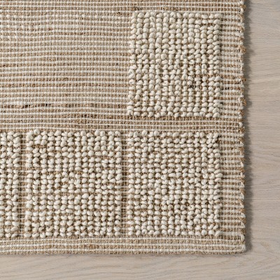 Ivory Textured Jute and Wool Rectangular 8' x 10' Area Rug