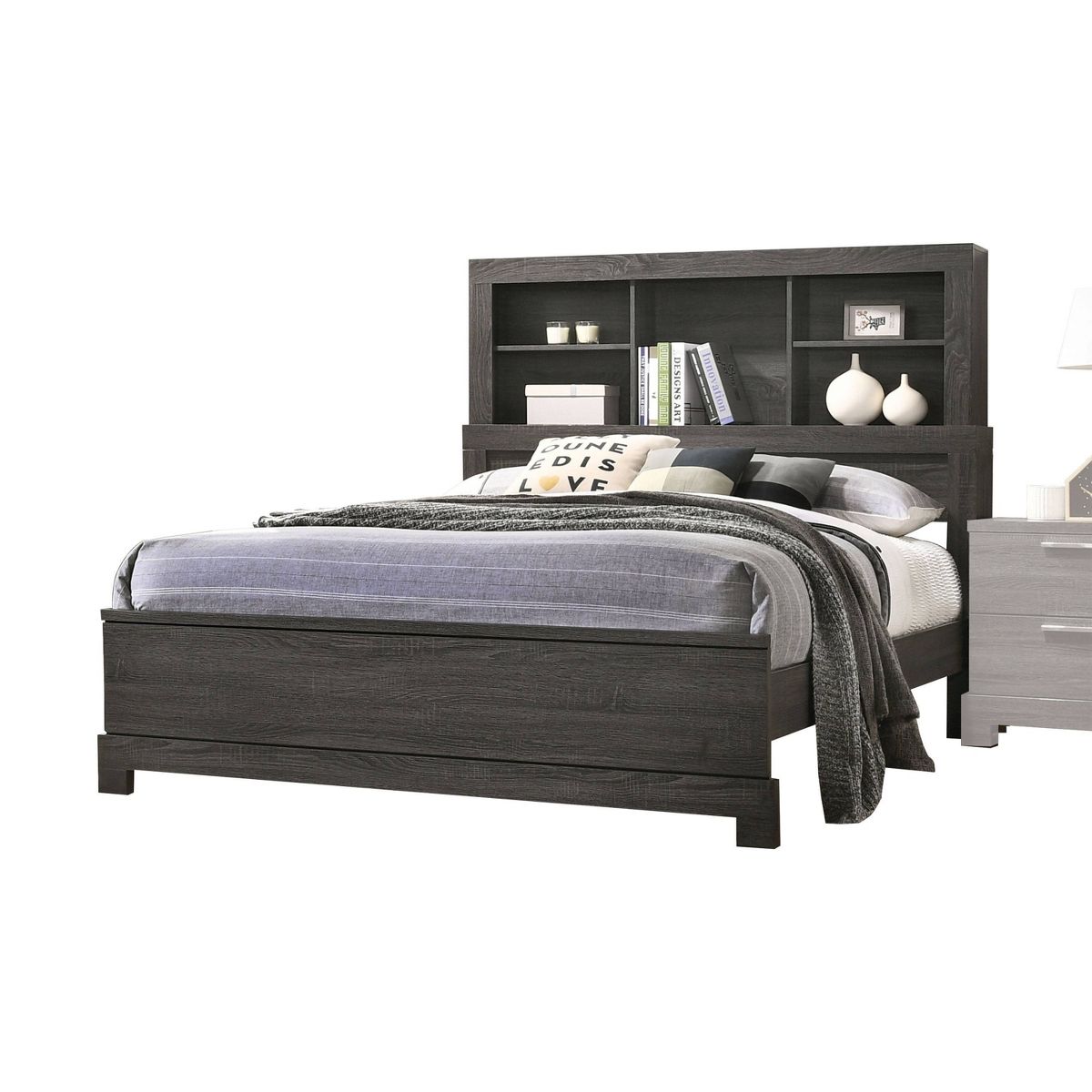 Lantha Bed with Storage Gray Oak - Acme Furniture - thumbnail 8