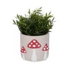 Mushroom Planter Pot with Drainage Hole - 6" Red Cement Pottery Plant Container for Indoor & Outdoor Garden, Rustic Boho Decorative Flower Pot - 2 of 4